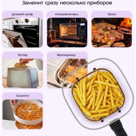 Аэрогриль Kitfort КТ-8147 4л 1800Вт серый/белый - фото 4