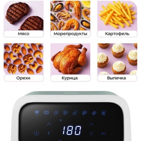 Аэрогриль Kitfort КТ-8147 4л 1800Вт серый/белый - фото 5