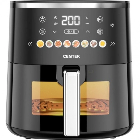 Аэрогриль Centek CT-3105 черный, 1500 Вт, 5 л, сенсор, 8 програм...