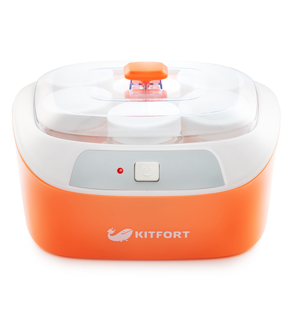 Йогуртница Kitfort КТ-2020, цвет оранжевый/белый
