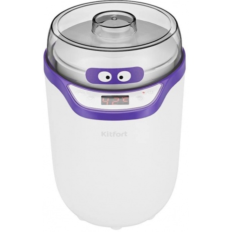 Йогуртница Kitfort КТ-2077-1 бело-фиолетовый - фото 1