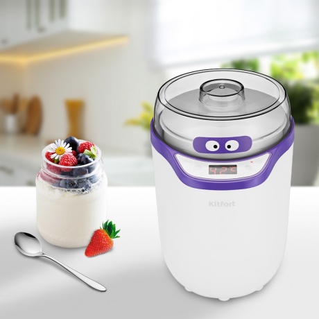 Йогуртница Kitfort КТ-2077-1 бело-фиолетовый - фото 5