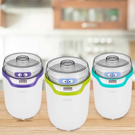 Йогуртница Kitfort КТ-2077-1 бело-фиолетовый - фото 8