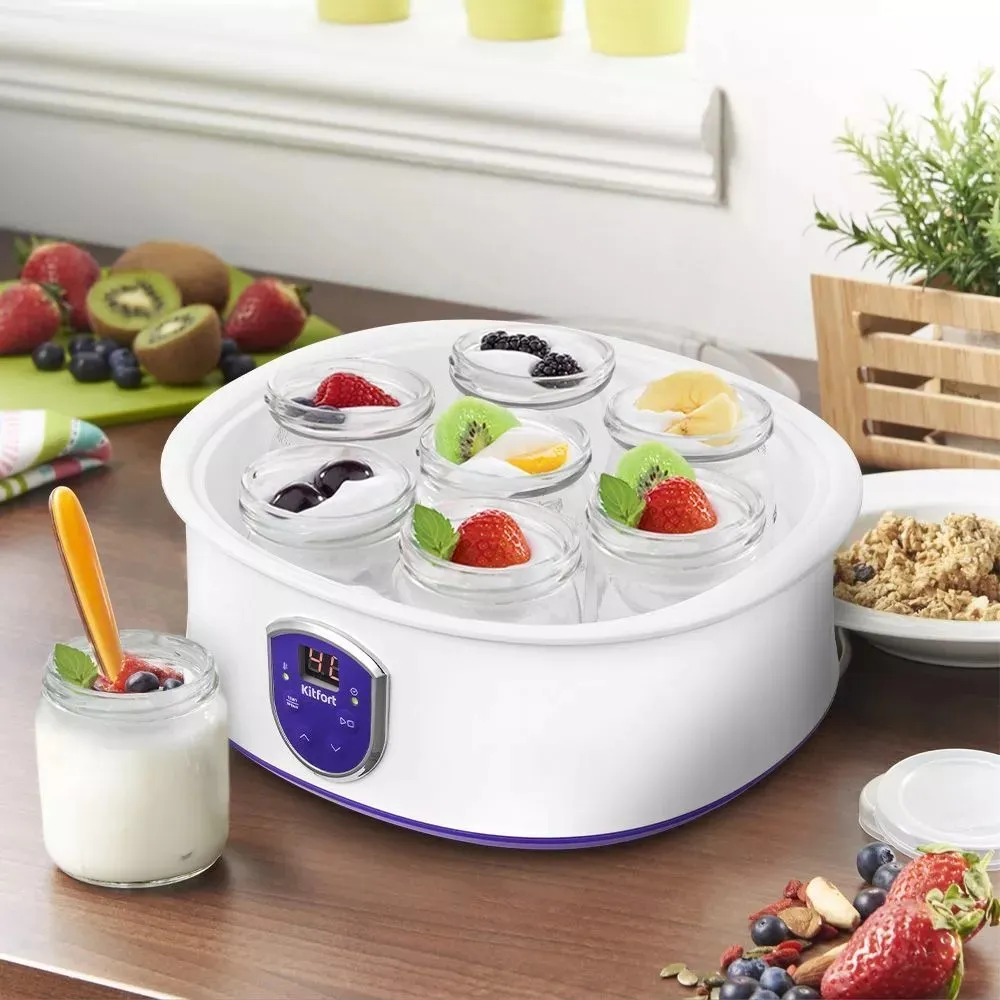 Йогуртница Kitfort КТ-2088-1 бело-фиолетовая - фото 3
