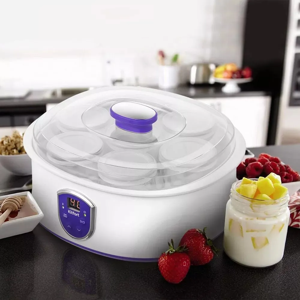 Йогуртница Kitfort КТ-2088-1 бело-фиолетовая - фото 5
