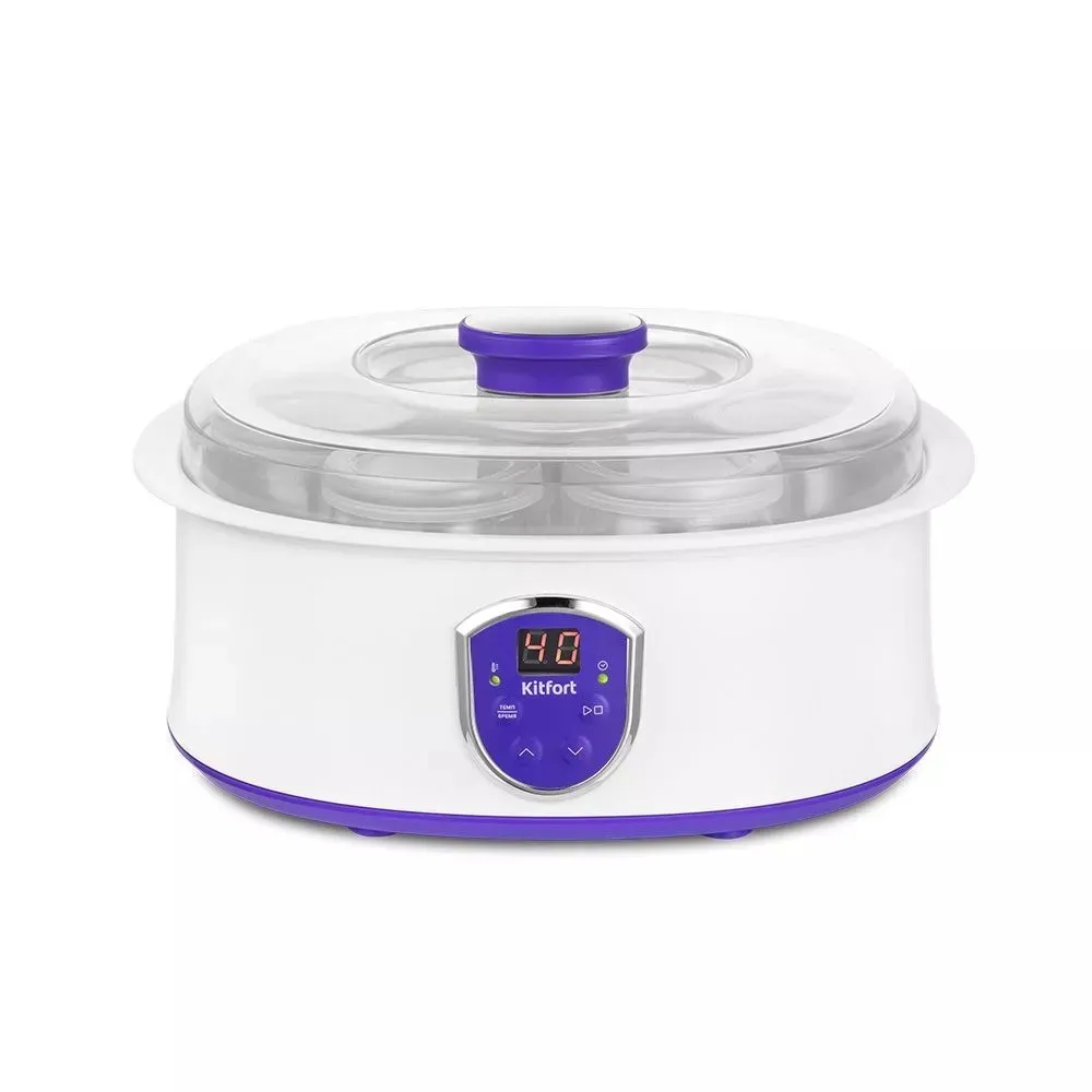 Йогуртница Kitfort КТ-2088-1 бело-фиолетовая - фото 1