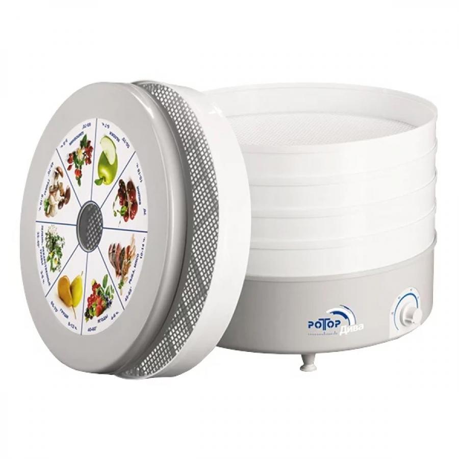 Сушилка Ротор Дива СШ-007 (5 поддонов, белая) сушилка для овощей и фруктов ротор дива сш 007 04 5 поддонов белый