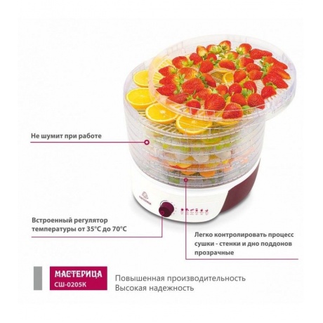 Сушилка для овощей и фруктов Мастерица СШ-0205К - фото 4