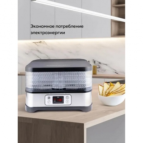 Сушилка для овощей и фруктов BQ FD1001 Черный-стальной - фото 7