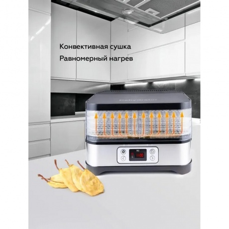 Сушилка для овощей и фруктов BQ FD1001 Черный-стальной - фото 8