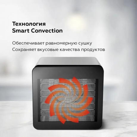 Сушилка для овощей и фруктов BQ FD1006 Черный-стальной - фото 7