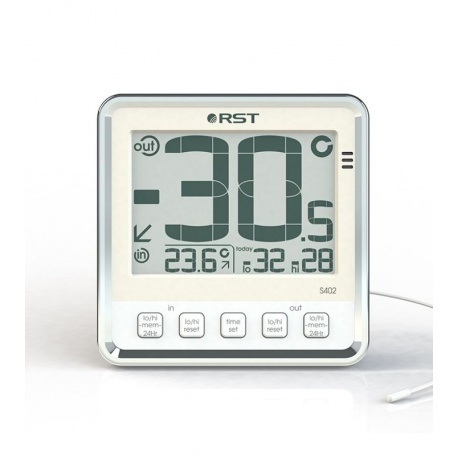 Цифровой термометр RST с большим дисплеем, дом/улица, цвет слоно...