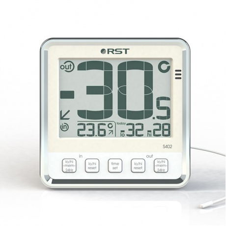 Цифровой термометр RST с большим дисплеем, дом/улица, цвет слоновая кость 02402 - фото 3