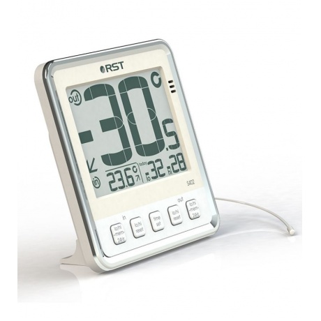 Цифровой термометр RST с большим дисплеем, дом/улица, цвет слоновая кость 02402 - фото 2