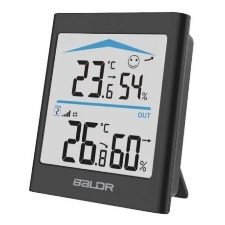 Термогигрометр BALDR B0135T2H2-BLACK цифровой с внешним датчиком, черный - фото 6