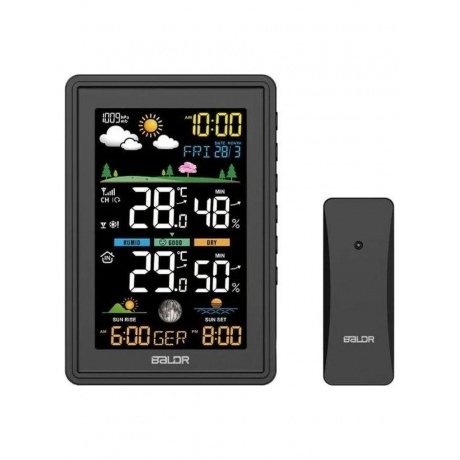 Метеостанция BALDR B0360WST2H2PR-V3-BLACK беспроводная с функцией отображения давления черный 3860₽