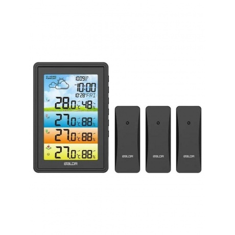 Метеостанция BALDR B0360WST4H4PR-BLACK беспроводная с тремя внешними датчиками черный 4030₽