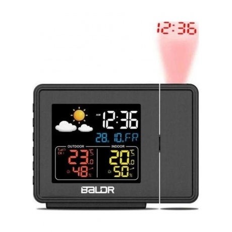 BALDR B0367STHR часы проекционные, черный - фото 2