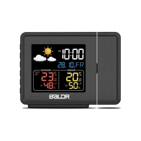 BALDR B0367WST2H2R-V1 часы проекционные c внешним датчиком и функцией прогноза погоды черный 2970₽