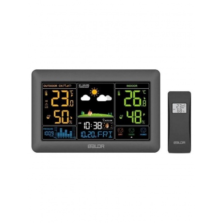 BALDR B0388WST2H2PR-V4-BLACK метеостанция цифровая беспроводная c диаграммой давления черный 3500₽