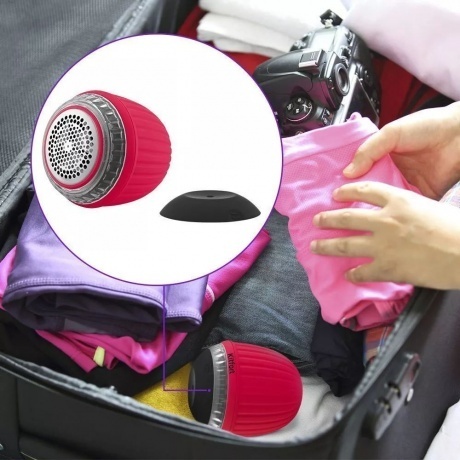 Машинка для удаления катышков Kitfort КТ-4092-1 черно-малиновый - фото 9