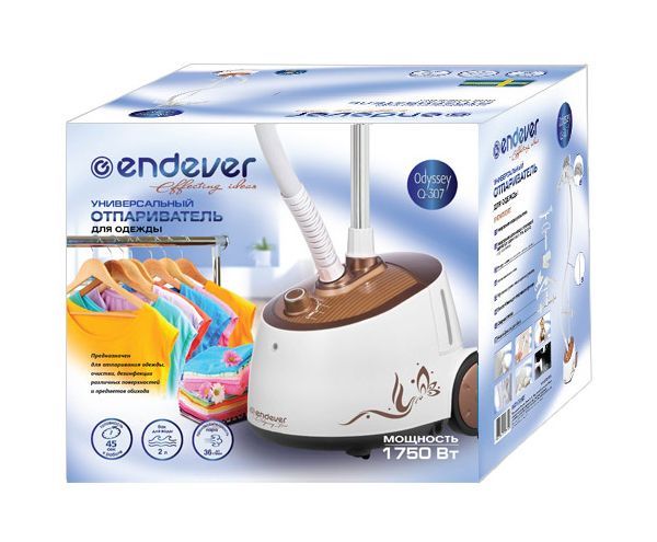 Отпариватель напольный Endever Odyssey Q-307 1750Вт коричневый/белый 60098 - фото 1