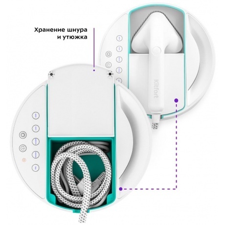 Отпариватель ручной Kitfort КТ-9110-3 бело-бирюзовый - фото 6