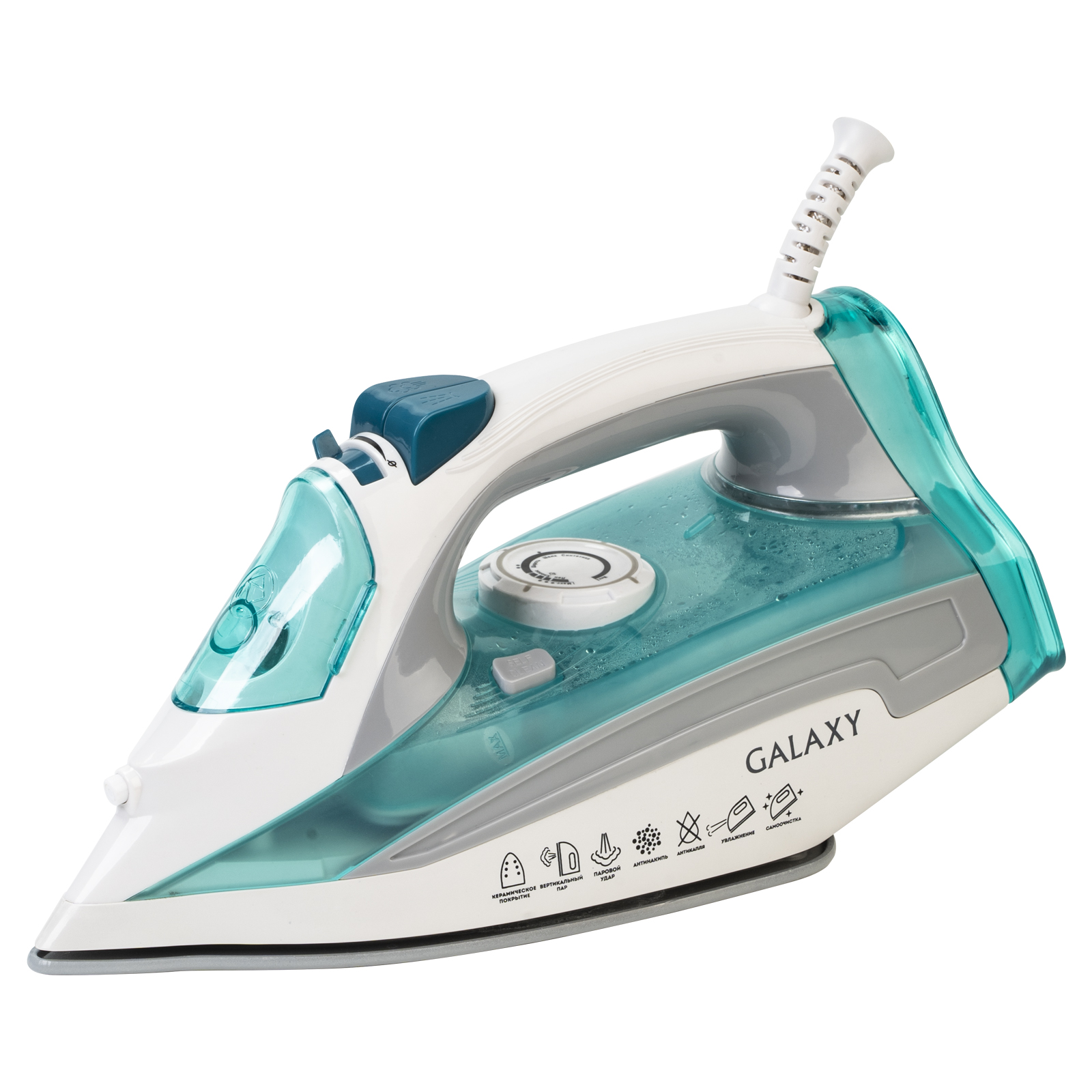 

Утюг Galaxy GL 6127 белый/бирюзовый