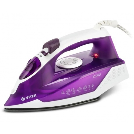 Утюг Vitek VT-8308 2200Вт фиолетовый/белый - фото 1