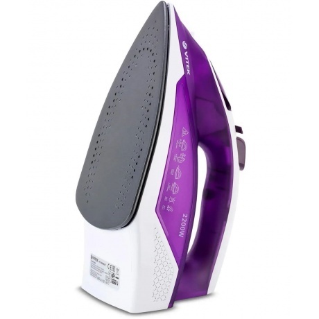 Утюг Vitek VT-8308 2200Вт фиолетовый/белый - фото 2