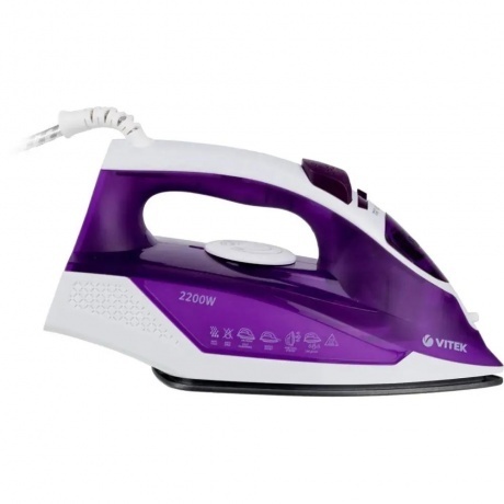 Утюг Vitek VT-8308 2200Вт фиолетовый/белый - фото 6