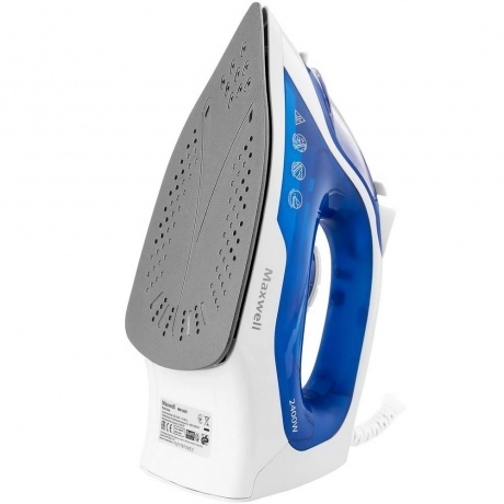 Утюг Maxwell MW-3007 2400Вт белый/синий - фото 2