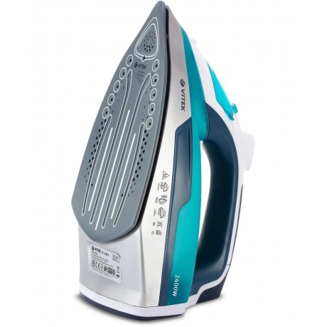 Утюг Vitek 1266-VT-02 2400Вт бирюзовый/белый - фото 2