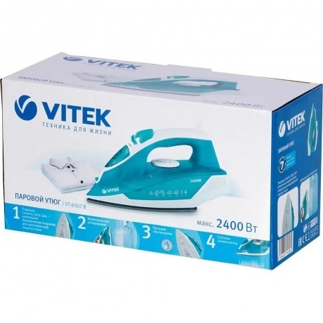 Утюг Vitek 8307-VT-01 2400Вт бирюзовый/белый - фото 19