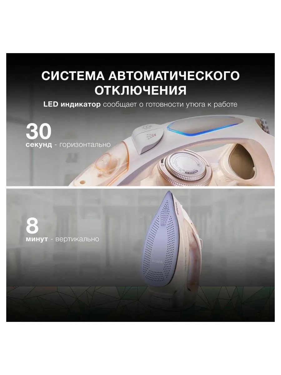 Утюг Hyundai H-SI02512 3200Вт бежевый/розовое золото - фото 21