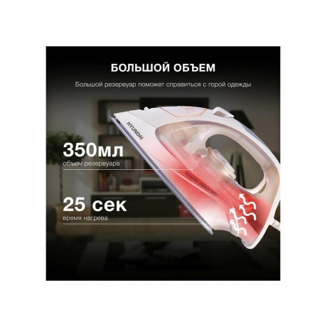 Утюг Hyundai H-SI02512 3200Вт бежевый/розовое золото - фото 22