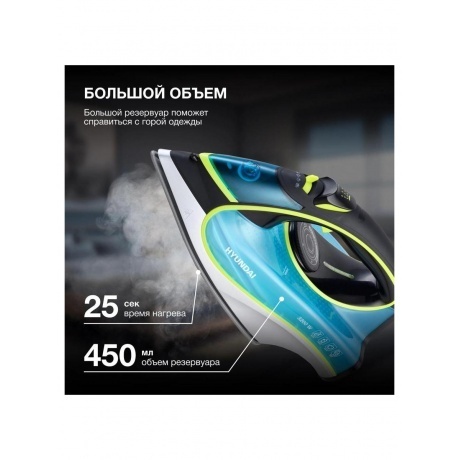 Утюг Hyundai H-SI01450 3200Вт голубой/желтый - фото 13