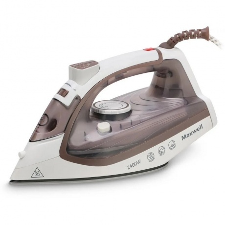 Утюг Maxwell MW-3047 2400Вт белый/коричневый - фото 1