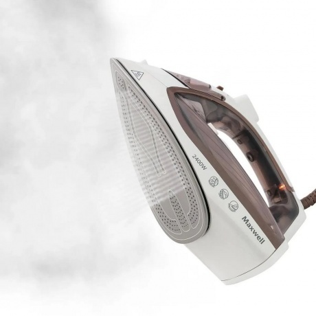Утюг Maxwell MW-3047 2400Вт белый/коричневый - фото 4