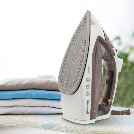 Утюг Maxwell MW-3047 2400Вт белый/коричневый - фото 6