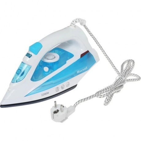 Утюг Maxwell MW-3055 2200Вт белый/синий - фото 3