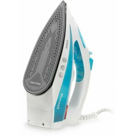 Утюг Maxwell MW-3055B 2200Вт белый/голубой - фото 2