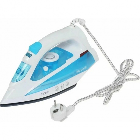Утюг Maxwell MW-3055B 2200Вт белый/голубой - фото 3
