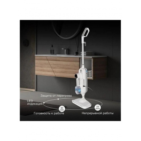 Швабра паровая Hyundai HYV-SM710 1500Вт белый/серый - фото 38