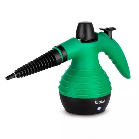 Пароочиститель Kitfort КТ-9193-2 черно-зеленый - фото 1