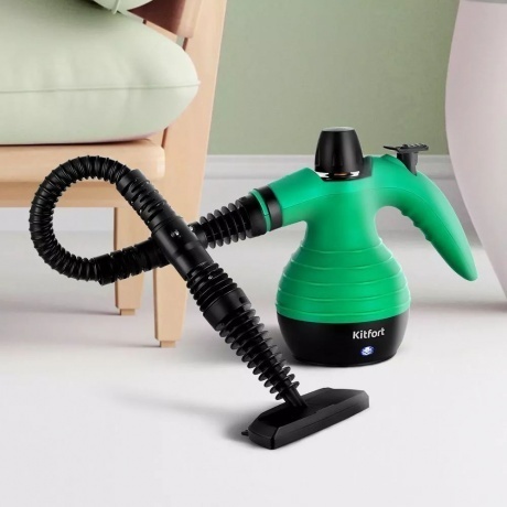 Пароочиститель Kitfort КТ-9193-2 черно-зеленый - фото 7