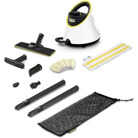 Пароочиститель напольный Karcher EasyFix SC 2 Deluxe 1500Вт белый/желтый