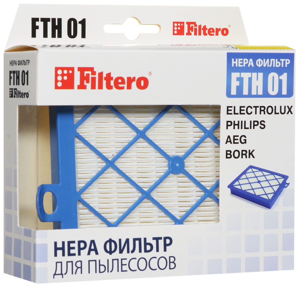 НЕРА-фильтр Filtero FTH 01 (1фильт.) нера фильтр topperr ftl31 1176 1фильт