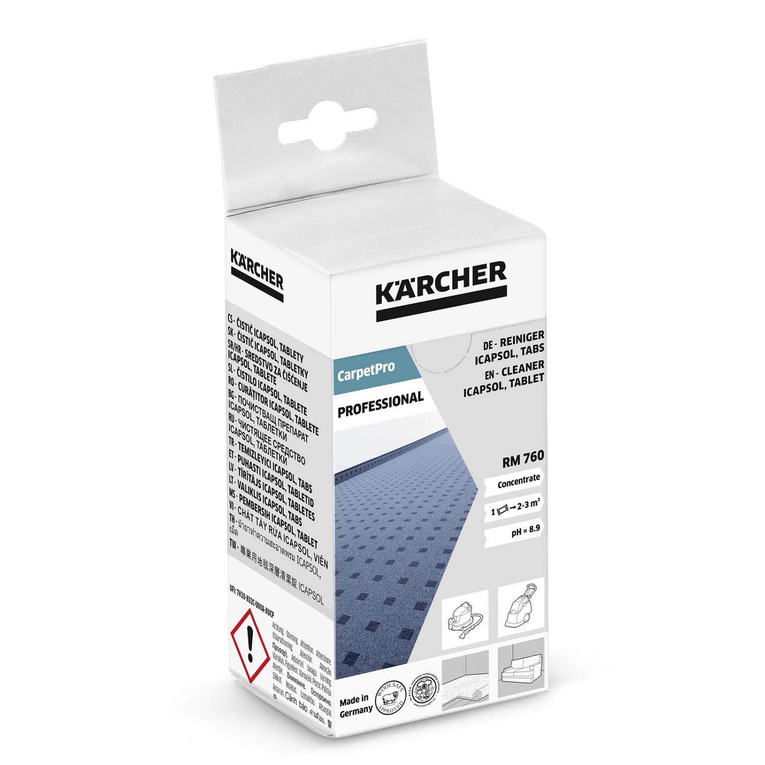 Средство в таблетках для чистки ковров Karcher CarpetPro RM 760 (6.295-850.0) средство порошковое для чистки ковров karcher carpetpro rm 760 6 295 849 0