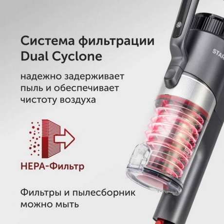 Пылесос ручной Starwind SCH9945 170Вт серебристый/красный - фото 19